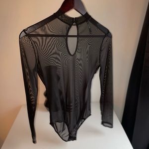 Black Shear Mesh Bodysuit